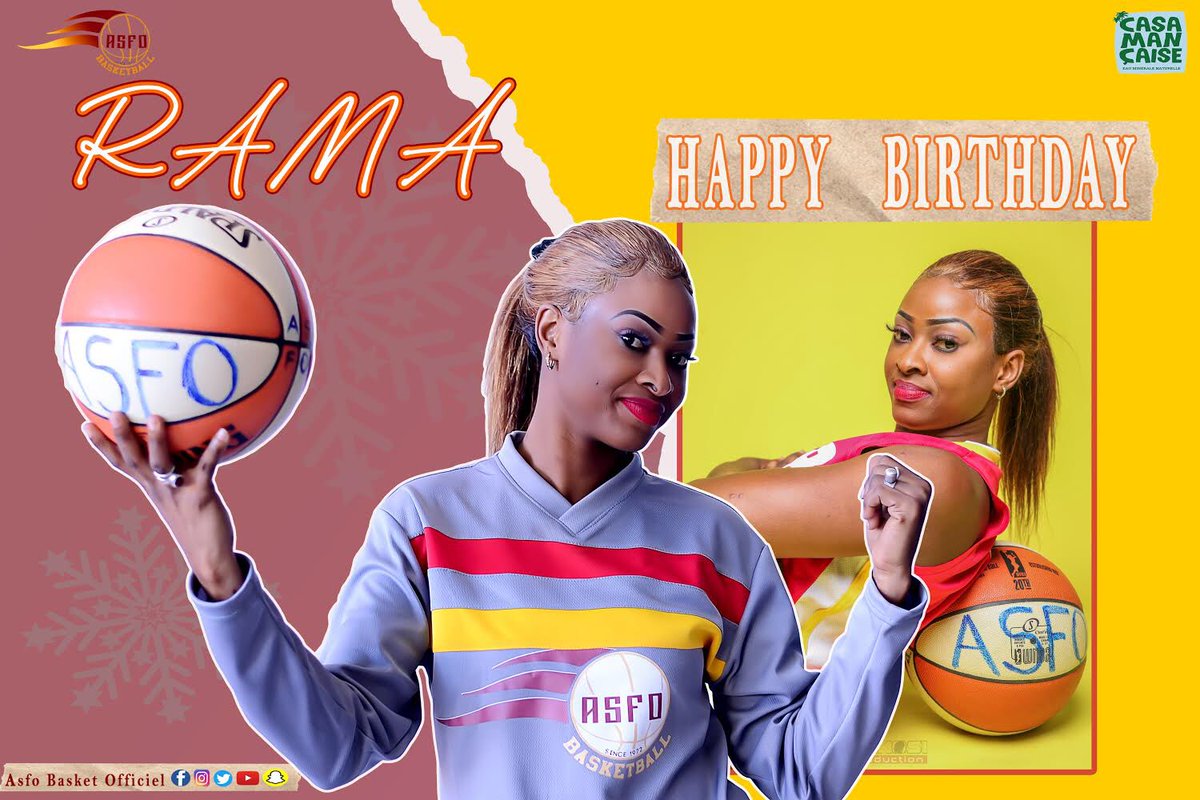 asfoBasket's tweet photo. Joyeux anniversaire RAMA! 
Longue vie à toi et beaucoup de succès.
Enjoy your day!
#WeAreFamily #AllezASFO 🔴🟡 🏀 https://t.co/TKsap1FSRl