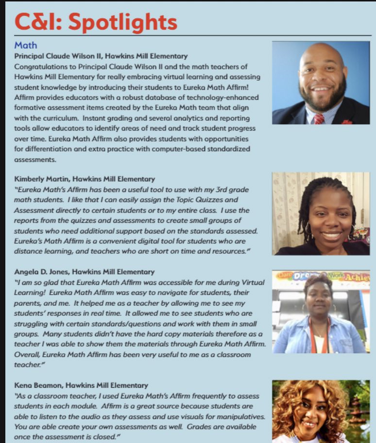 hmehawks's tweet photo. Congratulations to the Hawkins Mill Math Team for implementation of Eureka Affirm and the Booknook Crew for top 5 lessons completed district wide! We are a school that is soaring, and people are taking notice! Read more here in Dr. Burt's June Digest‼️❤️🤍 #TheMill https://t.co/bNLgW3Plf6