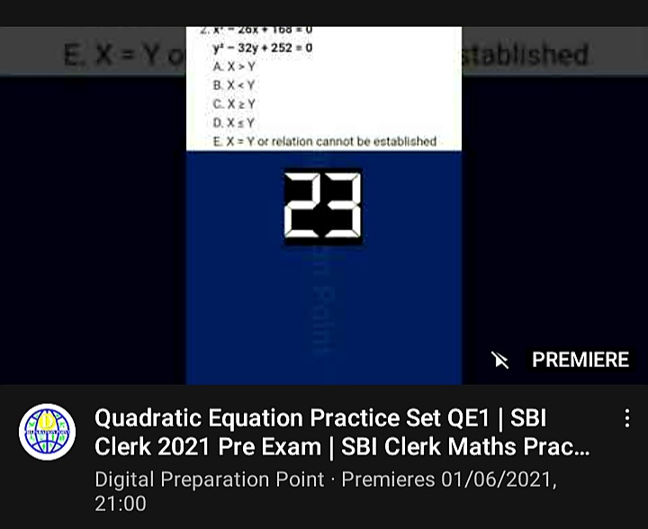 SBI Maths Speed Test on YouTube
Please visit 👍
#sbi #sbiclerk #sbiexam #bank #exam #digitalpreparationpoint #banking #govermentexam #govjobs #sarkarinaukri #sbiexampreparation
#sbiexam2021 #clerks #sbija