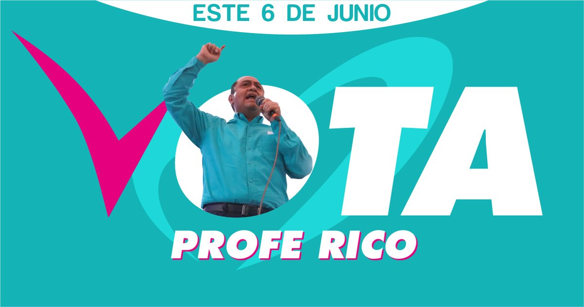 FJavieRico's tweet photo. Este 6 de Junio defendamos nuestra Victoria! Todos votemos Nueva Alianza. Porque, el que sabe, ¡Sabe!
#RicoGober
#RicoGobernador
#ElQueSabeSabe
#Vota6DeJunio
#VotaTurquesa
#VotaNuevaAlianza https://t.co/JgrwOMiqlb