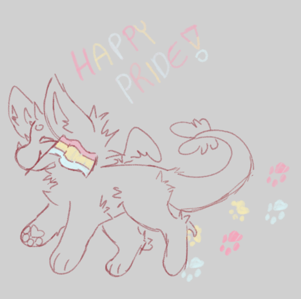 Pi1lot's tweet photo. Early #doodle for #PrideMonth2021 !!!!

Happy Pride ! 

#art #furry #cute #dooky https://t.co/yL7qPKPPDY