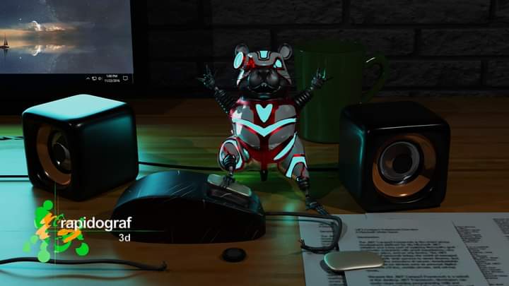 rapidograf3d's tweet photo. Personaje robot #rapidograf3d #3d #cartoonart #modelado3d #robot #render3d #Personajes https://t.co/oqJCyNA9FY