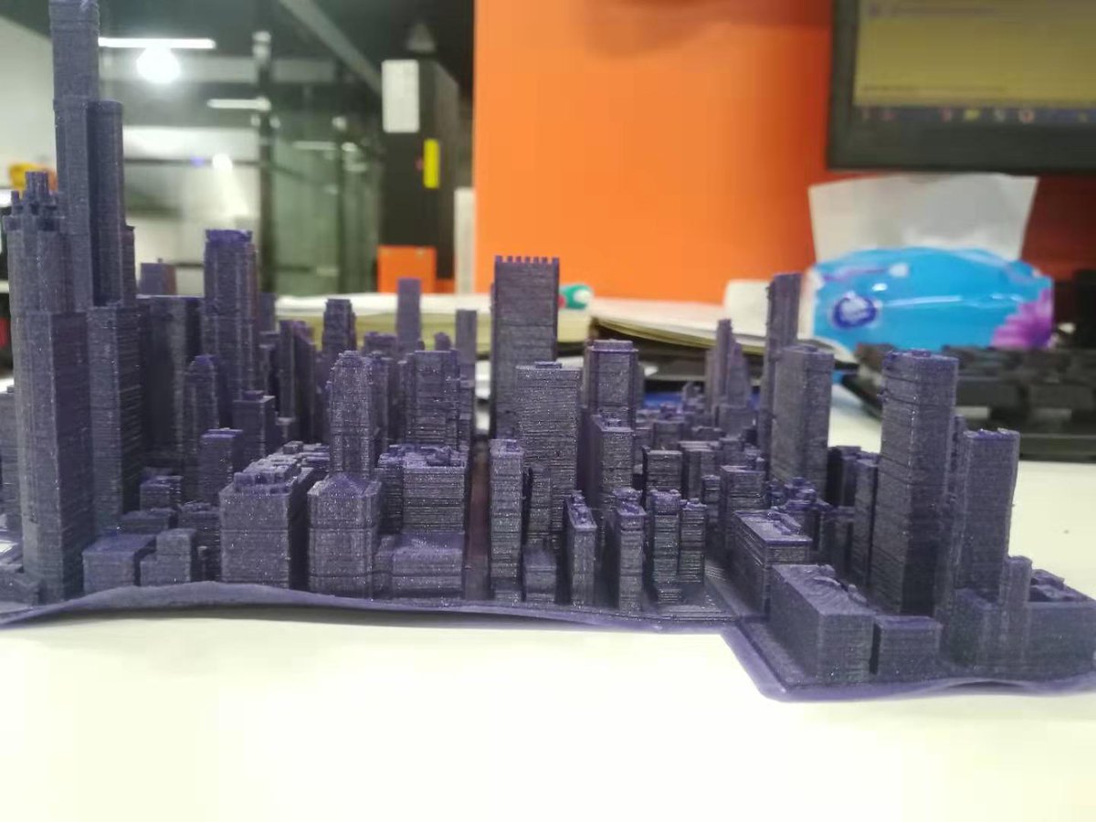 EryoneM's tweet photo. Glitter PLA City Model https://t.co/sWzHUTiHuc