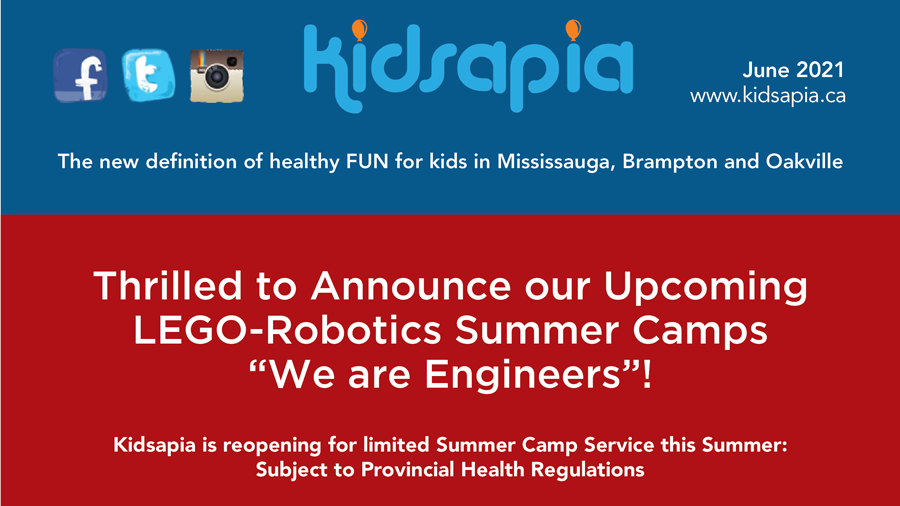 Kidsapia's tweet photo. We are thrilled to announce our upcoming LEGO-Robotics Summer Camps “We are Engineers” for summer 2021. For kids aged 4 to 12 years old, offering from July 5 to August 27, 2021. $300 full day weekly camp (Monday to Friday, 9:00 am to 4:00 pm). Read more at https://t.co/Lm9yP1beBW https://t.co/czcKriI7uS