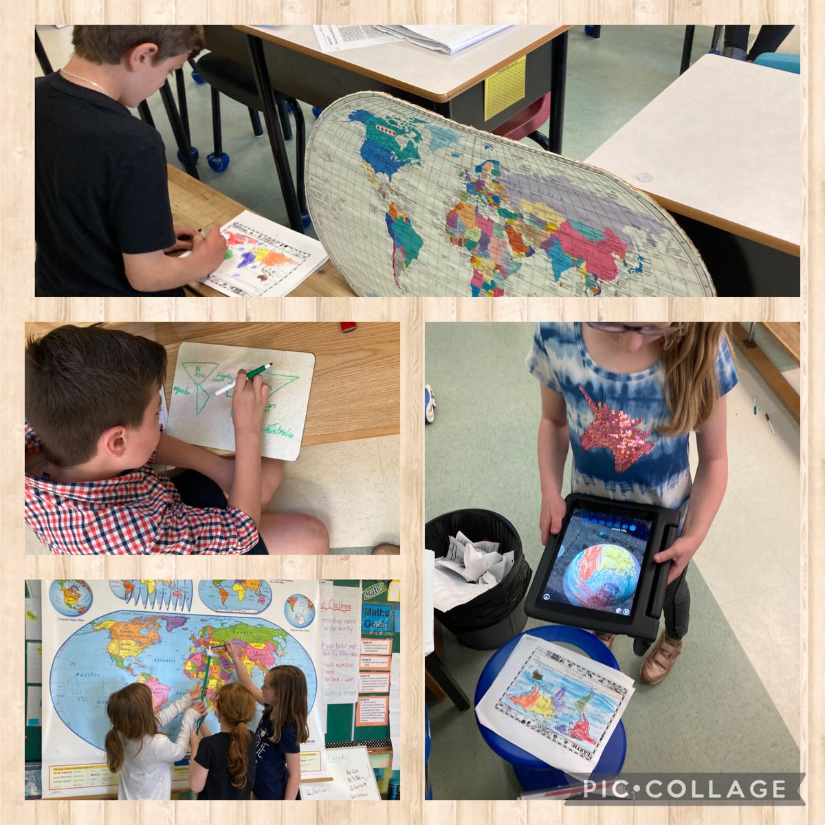 Nivresj's tweet image. How accurately can you draw a world map? Take the #30second challenge! My students are pros...adding more details each day!   #Geographymatters #globallearners #education @LakewoodHeight