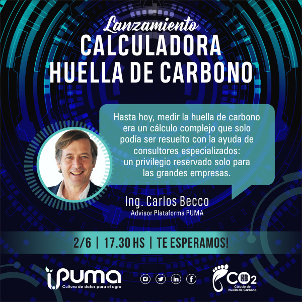 plataformapuma's tweet photo. Felices por compartir con vos  lo que se viene🤩
@CarlosBecco ,nuestro Advisor, te invita al evento #PlataformaPUMA del año🙌                               Participá del Lanzamiento de nuestra #CalculadoraHuelladeCO2🗓️Agendá el 2/6 
🕰️17.30hs.📲Inscribite https://t.co/uuWYHKzyvA https://t.co/iSymcfdRC6