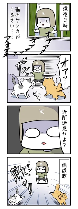 ねこのケンカを仲裁した夜のはなし🌙🐈 