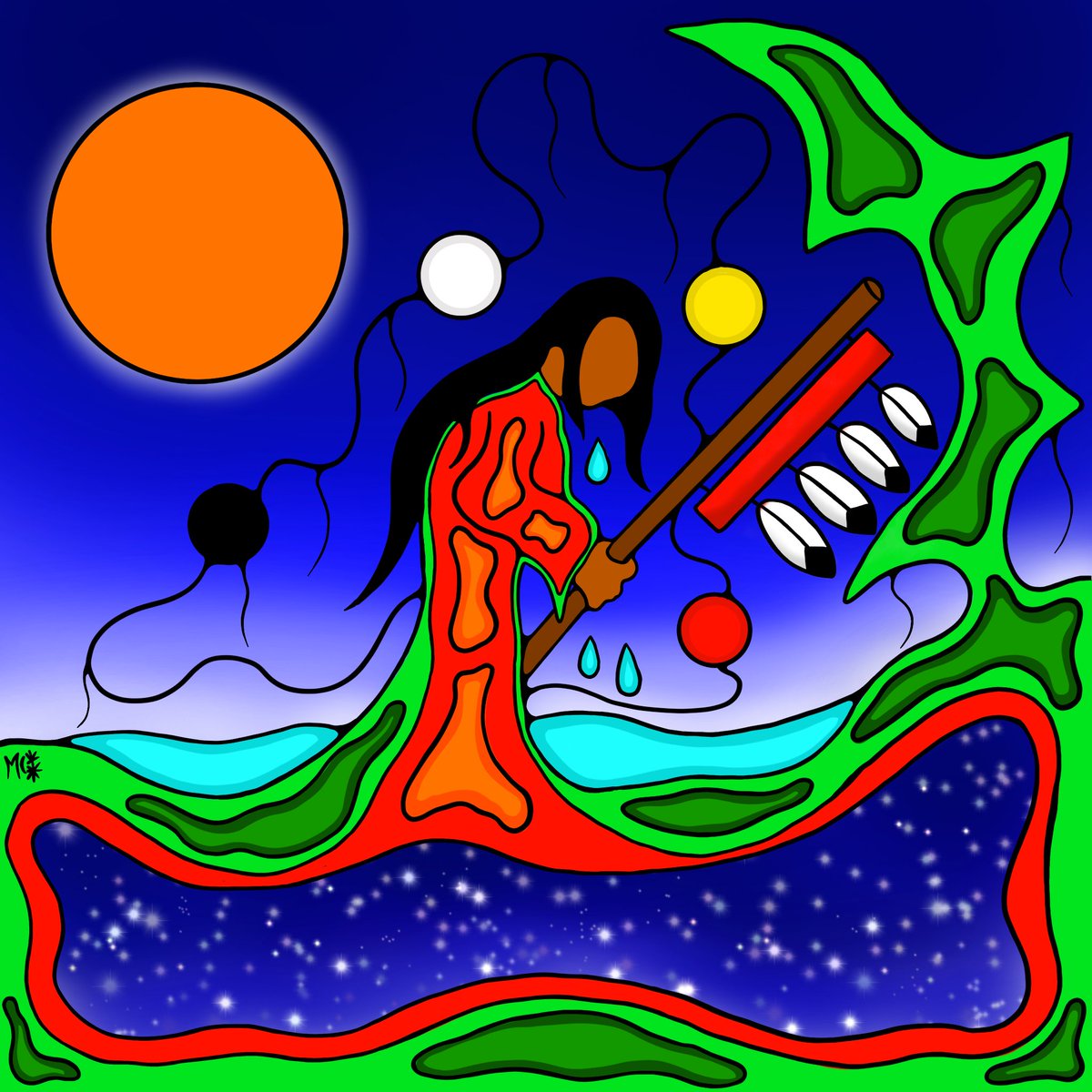 Such a heavy, emotional couple of days. This is all I could come up with. 215 stars. 
215 stars that will never get to shine. 
#kamloopsresidentialschool #IndigenousLivesMatter #art #IndigenousPeoples #everychildmatters  #indigenousart #brokenheart