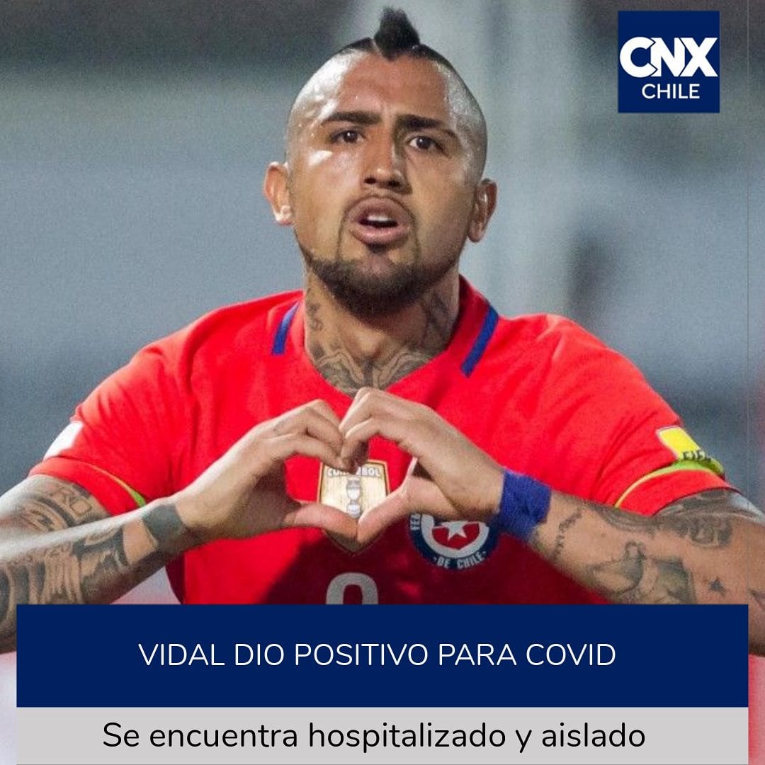 CNXChile's tweet photo. ¡TREMENDA BAJA!

Esta noche, a través de un parte médico y con autorización del jugador, la ANFP dio a conocer que #ArturoVidal dio positivo para Covid19, encontrándose hospitalizado y aislado. (1/2)

#Chile #LaRoja #covid_19 https://t.co/d27Uz68bn1