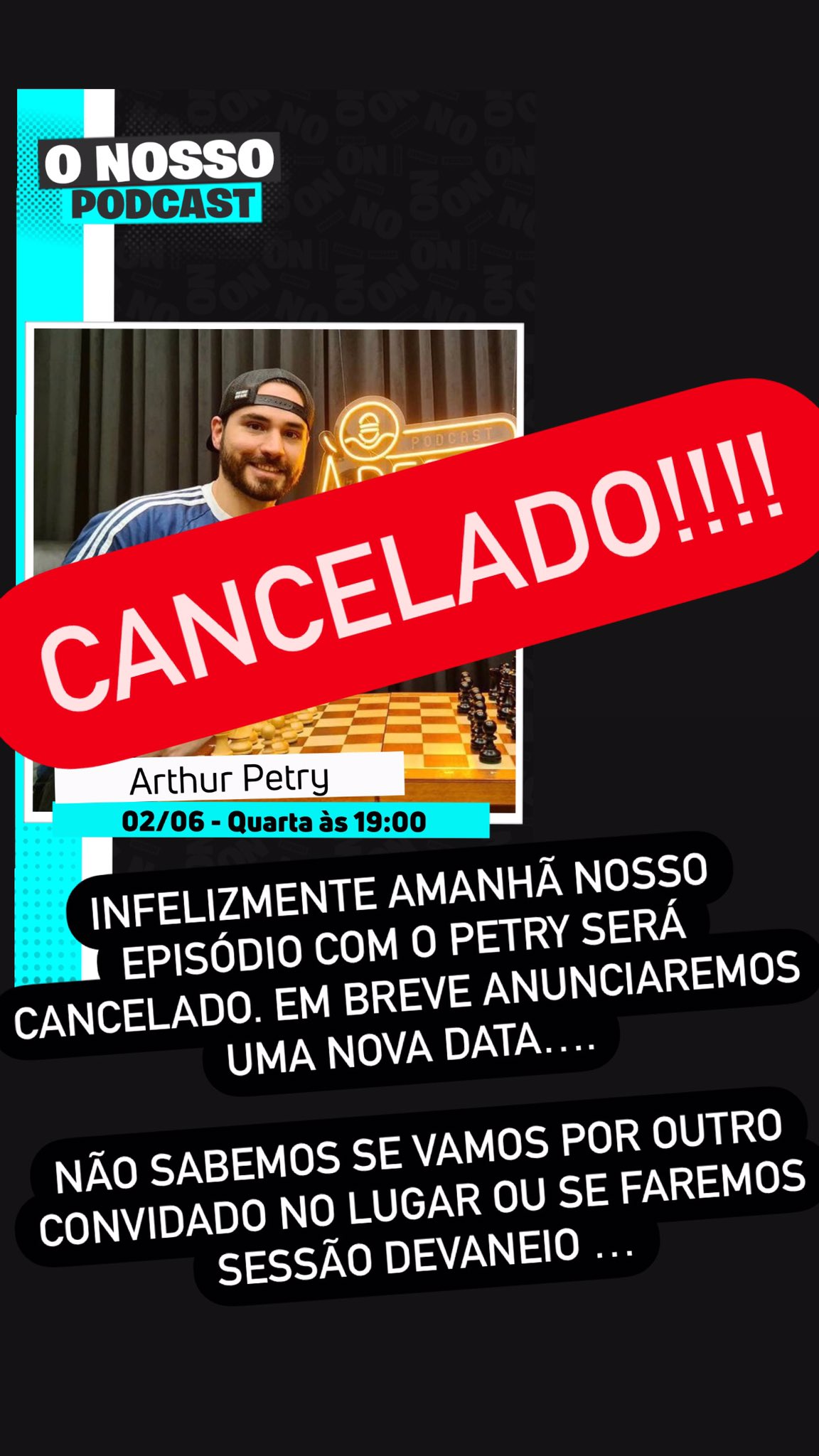 O Nosso Podcast 🎙 on X: Infelizmente o Arthur Petry do @aderivapdc teve  que cancelar o episódio que teríamos amanhã. Não sabemos o que houve, mas  esperamos que esteja tudo bem. Em