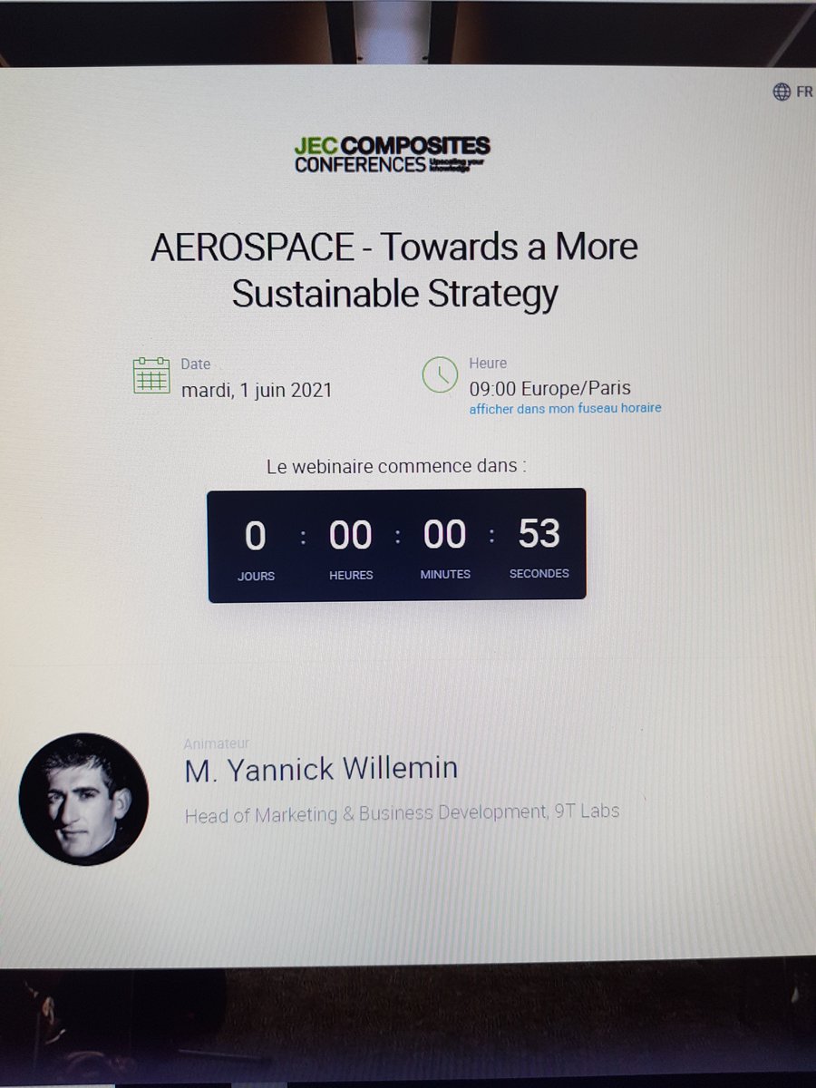 pabloserranavas's tweet photo. Less than a minute for the first conference! Very excited to attend this great @JECComposites event!
#JECConnect #Composites https://t.co/uXfx6pp8e8