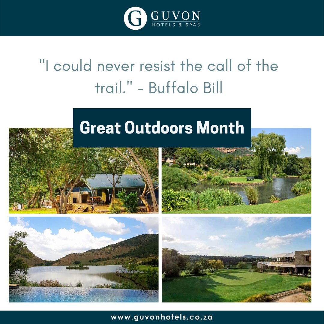 June is #GreatOutdoorsMonth

If you love getting out and about in nature, this month is perfect for you.

#GuvonHotels not only provides beautiful outdoor escapes, but our properties are also conveniently located near the best outdoor spots. 

Visit us and explore Jozi outdoors!