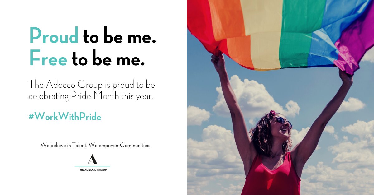 The <a href="/AdeccoGroup/">The Adecco Group</a> and brands are celebrating Pride Month. Our theme is about being proud of who you are and promoting an inclusive, accepting culture at work for our LGBTQ+ community &amp; its allies. Follow our journey and find out more here: fal.cn/3fLn8. #WorkWithPride