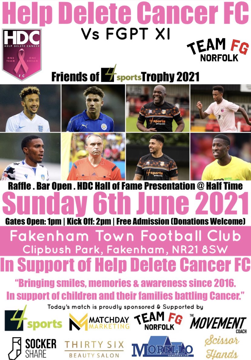Delete_Cancer's tweet photo. 5 Days to Go 🔥🔥🔥

Vs @FGPT15
🏆 Friends of @4sportsgroup Trophy
📅 Sunday 6th June 2021
🏟 @fakenhamtownfc
⏰ Kick Off: 2pm
💷 Free Admission
(Donations Welcome)

@Golden_Kiwomya @jevanibrown @mattymiles_ @forbesy7 @Dion_DSF @c_haynesbrown1 @CurtleyW

One Team One Dream ❤️🎗 https://t.co/sL4ox2Xc0a