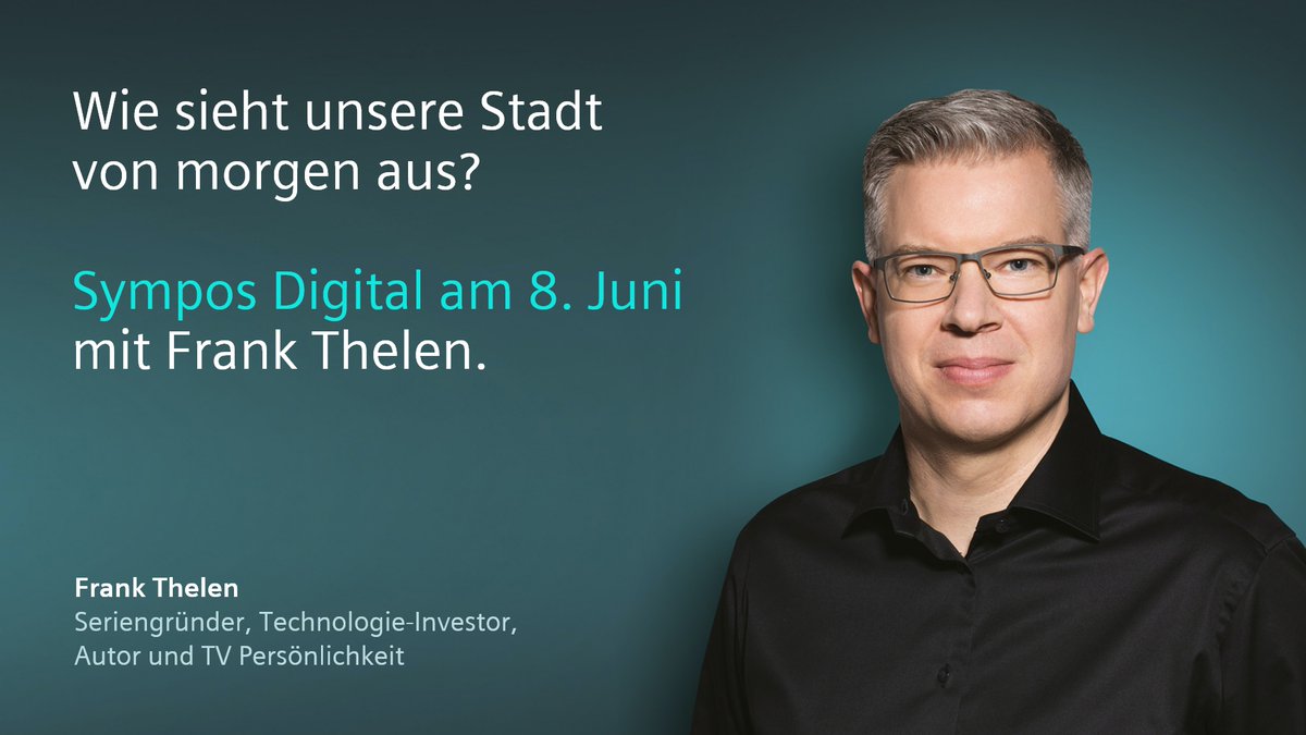 frank_thelen's tweet photo. Wie sieht unsere Stadt von morgen aus? Am 8. Juni spreche ich auf der #Sympos über die Entwicklungen von Smart Citys und freue mich, wenn ihr dabei seid!  🙏 

Hier gelangt ihr zum Event: https://t.co/8THwq2EAMb 

@SiemensDE https://t.co/uBXj7o7IWG