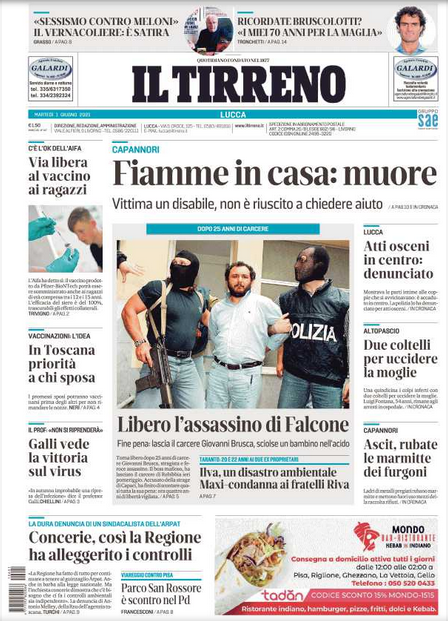 #buongiorno con la #primapagina de <a href="/iltirreno/">Il Tirreno</a> (edizione di Lucca) <a href="/IlTirrenoLucca/">Il Tirreno Lucca</a> <a href="/cristianomeoni/">cristiano meoni</a>