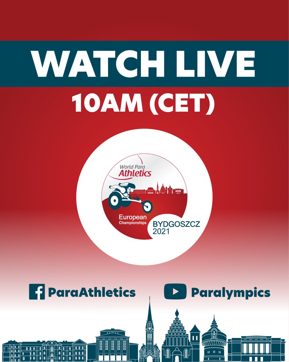 Good morning from #Bydgoszcz2021 🇵🇱! This is your 45min warning. ⚠️

Poland hosts the biggest Para sport event before the <a href="/Tokyo2020/">#Tokyo2020</a> <a href="/Paralympics/">Paralympic Games</a> and it kick starts TODAY!  

📺 Watch live: bit.ly/3yQtki8 
📊 Schedule &amp; results: bit.ly/2TmuoKg 

#ParaAthletics