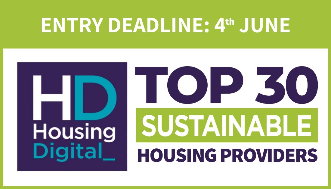 housingdigital_'s tweet photo. We are 3 DAYS away from the entry deadline for the #HDTop30 #SustainableHousingProviders!
Competition breeds innovation – pit yourself against industry peers to establish where your organisation ranks.
Find out more & enter now at:
https://t.co/9dAD0mqmBB #ukhousing #netzero https://t.co/ES9YQhnook