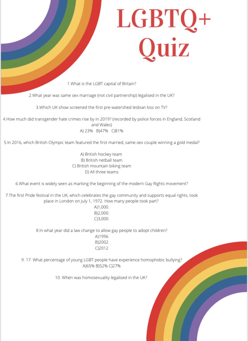 TeamWalesLarge's tweet image. #pride #quiz will tweet the answers Friday #JoininJune 🌈😊