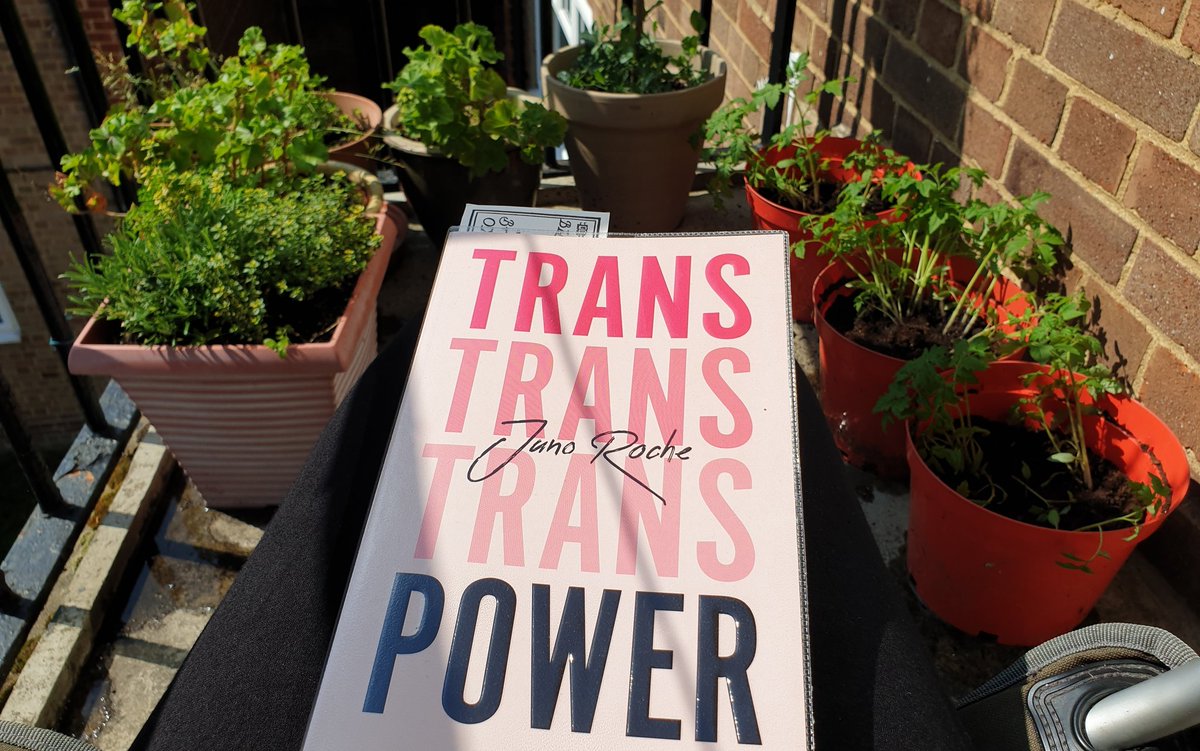 RNewDatingCoach's tweet photo. Happy #Pride2021 ! Reading, and learning so much from, Trans Power by @JustJuno1 on my balcony surrounded by tomato plants and herbs. Tell me about your Pride reading!
#relationshipgoals
#datingskills
#ethicaldating https://t.co/d05cJb47gt