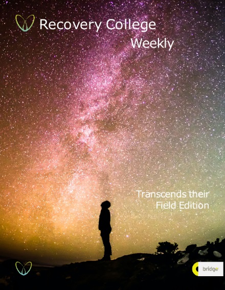 Out now! Here is your link to the latest Recovery College Weekly; the transcends their field Edition.
therecoveryplace.co.uk/recovery-colle…
You don't have to be enrolled to join in but if you'd like to become a student please visit
therecoveryplace.co.uk/how-to-enrol/