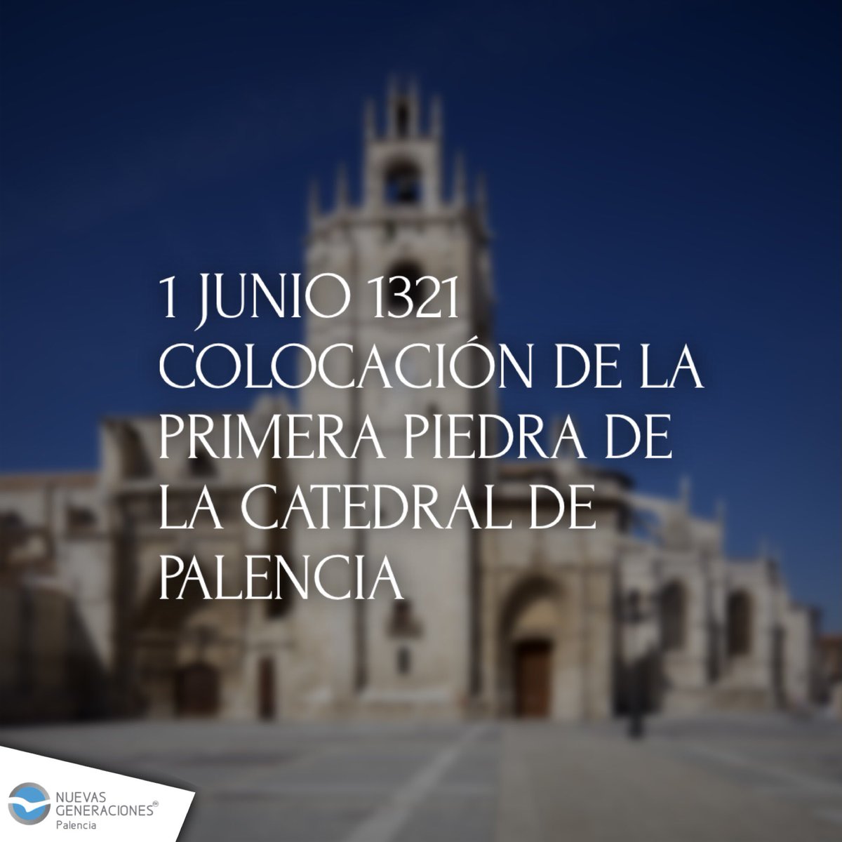⛪️Tal día como hoy, hace 700 años, se colocaba la primera piedra de la Catedral de Palencia. 
🎂7️⃣0️⃣0️⃣🎂