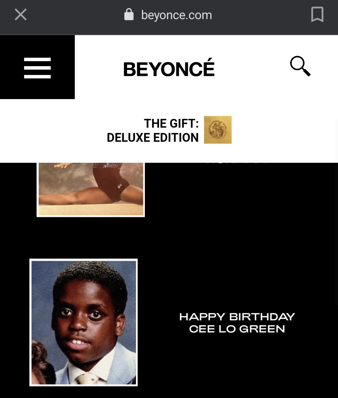 CeeLo Green - a man charged with giving drugs to women - has been wished a happy birthday on Beyonce\s website 