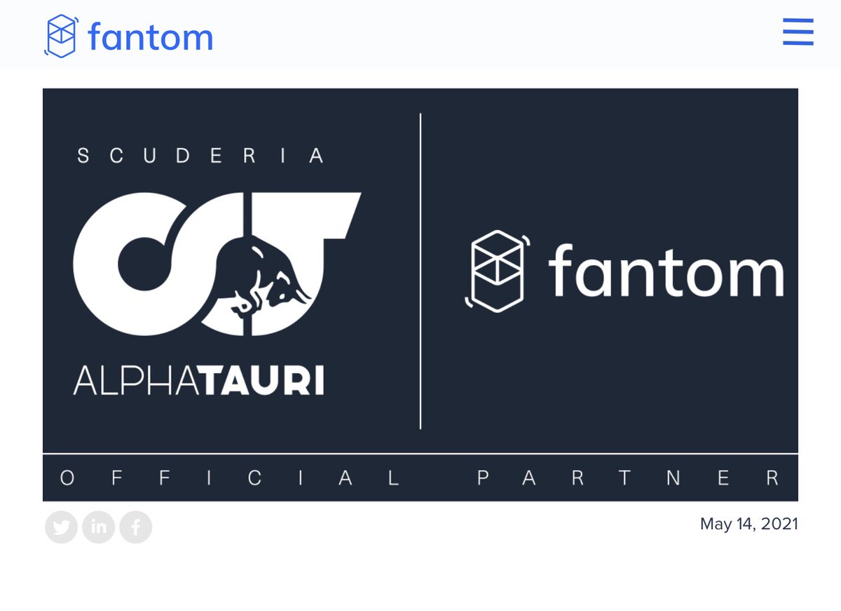 WillGeronimo's tweet image. Here is one I will be watching in Baku! This could be another one to pay attention to for smart contracts!!!! #FANTOM $FTM #FANTOMFOUNDATION @AlphaTauriF1 @FantomFDN 🏎🏎🏎🚀🚀🚀