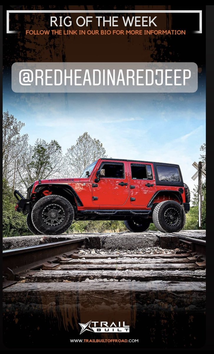 #Peacemaker has been named “Rig of the Week” again!!! 🤩 thank you @trailbuilt_offroad for the post/shoutout and love! 🤙🏼 #redheadinaredjeep #jeepstuff