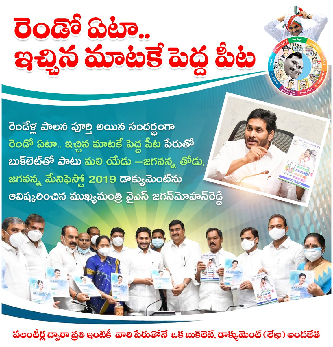 ManaCM_YSJagan's tweet photo. రెండో ఏటా.. ఇచ్చిన మాటకే పెద్ద పీట
#YSRCP #CMYSJagan #YSJaganMarkGovernance #Navaratnalu #JaganannaThodu
#2YearsOfGoodGovernance #2YearsForYSJaganAneNenu #ManaCMYSJagan https://t.co/fep9mRrLIV
