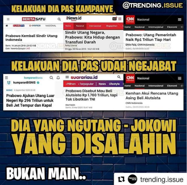 Data berdasar FAKTA, bukan "kaleng-kaleng"👌

&amp;
prabowo sudah 3X nyapres, semuanya GAGAL

&amp;
sekarang santer nyalon lagi untuk ke 4 kalinya
(meski 3 tahun lagi)

Heran
KOK MAKSA (NGEBET) GITU?😬

Moga jadi "Bahan" bagi kita
terkhusus buat
Pak <a href="/jokowi/">Joko Widodo</a>🙏

.
#IngatProtokolKesehatan👍