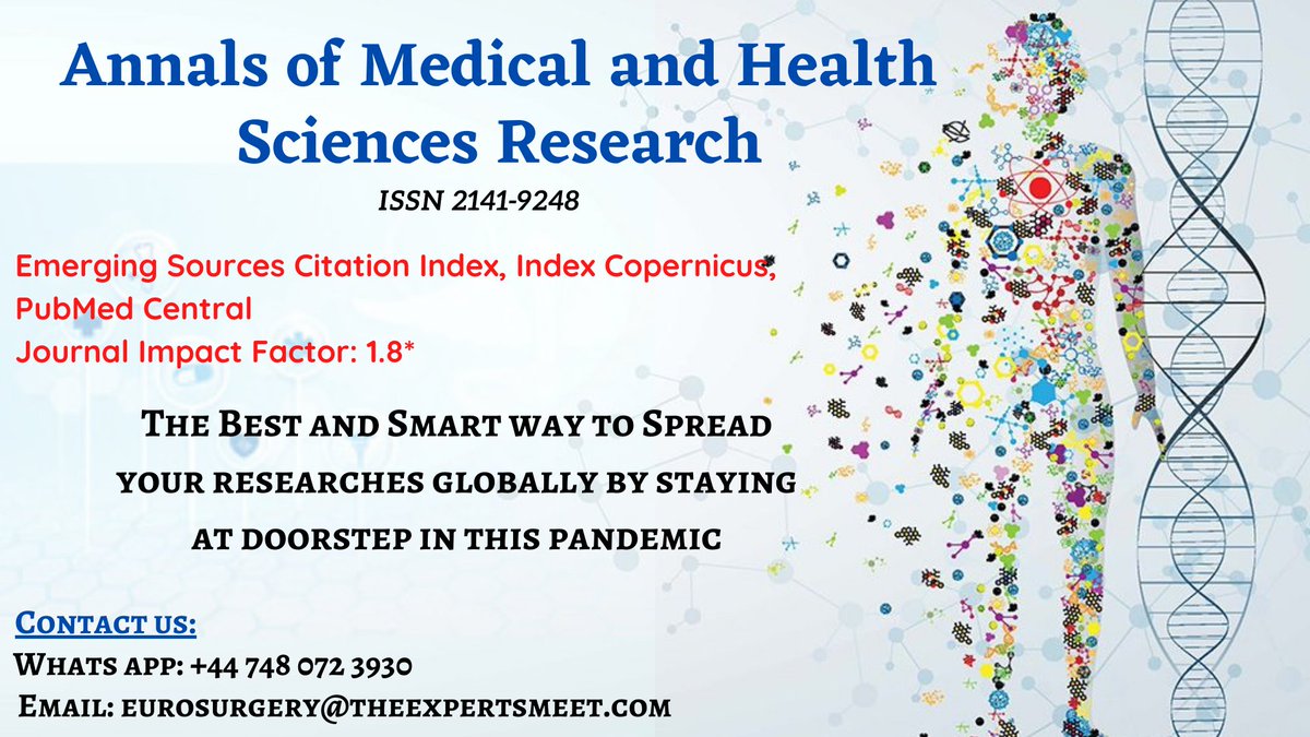 SurgeryEuro's tweet photo. Submit your #manuscripts/ #Short_Communication/ #Case_reports/ #Review_Articles for publishing in our #journal which is #peerreview open access. Highly Indexed..
Share your research articles..
Mail: eurosurgery@theexpertsmeet.com
whats app: +44 748 072 3930 #research #publishing https://t.co/SbyUpvXgGM
