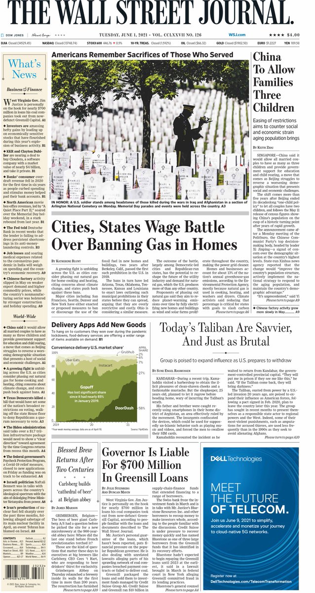 WSJ's tweet image. Take an early look at the front page of The Wall Street Journal wsj.com
