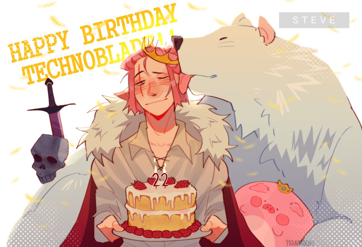 # HAPPY BIRTHDAY TO THE BLADE 🍰 ! !

happy bday sir, i hope you have a lovely day <3
#technofanart #mcyt <a href="/Technothepig/">Technoblade</a> (pls untag)