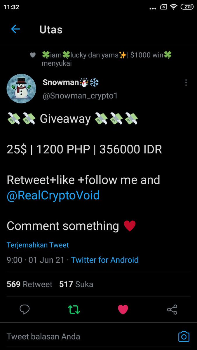 itsmicka1997's tweet photo. @Snowman_crypto1 @RealCryptoVoid Semoga saya beruntung ✌️ https://t.co/GOtUb670Ns