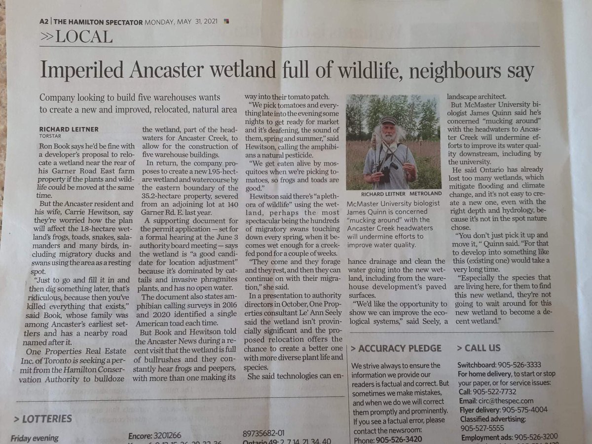 Hamilton_350's tweet photo. "Time for some letters to the editor in opposition to paving ANY wetlands in Ancaster or the Hamilton Mountain.
letters@thespec.com 250 words max." https://t.co/8zwIW4W4za
#hamont #wetlands #savedontpave #conservationwatch https://t.co/eC3woOs8cf