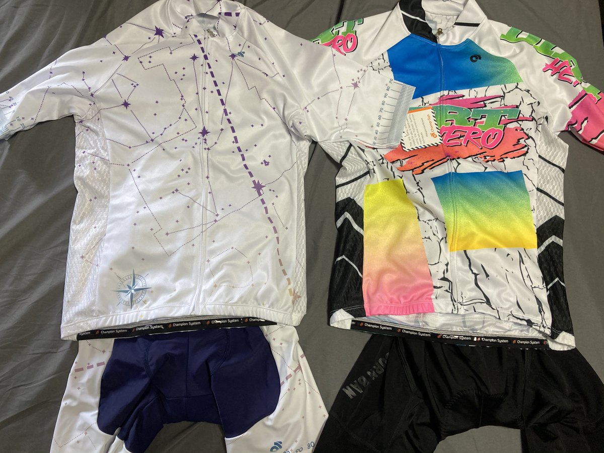 TKSKMag's tweet photo. ChampionSystemさんから発売になったAstronomerジャージとDirtheroジャージが届きました！想定通りのいい発色！是非、Twitterやインスタに #arpkits タグを付けて写真あげて下さい！あと、なんか作ろうと思っているのでなんか欲しい人は「なんかくれ」ってリプライ下さい。thx @champsysjp https://t.co/J3gZ7VhdQT