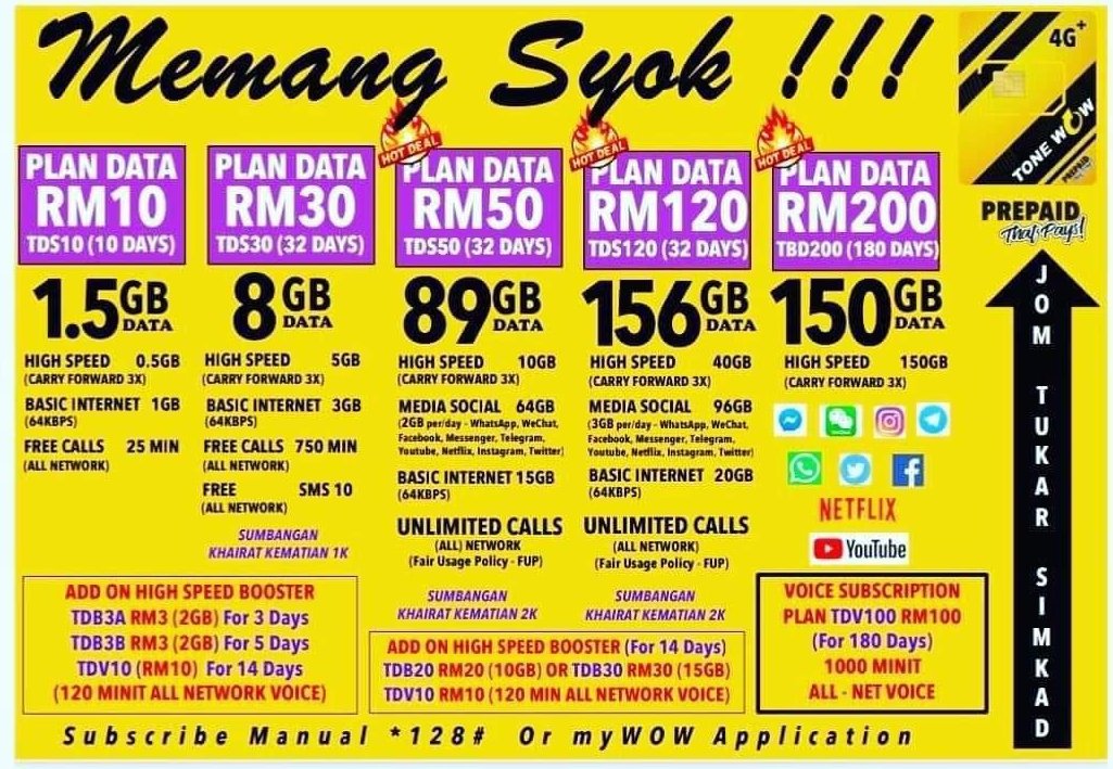 ejenTonewow's tweet photo. #dataplan:
INFO: https://t.co/9UQ9RMdMMG
#tonewow #prepaidThatPays #newDataplan https://t.co/KevHVEEYKY