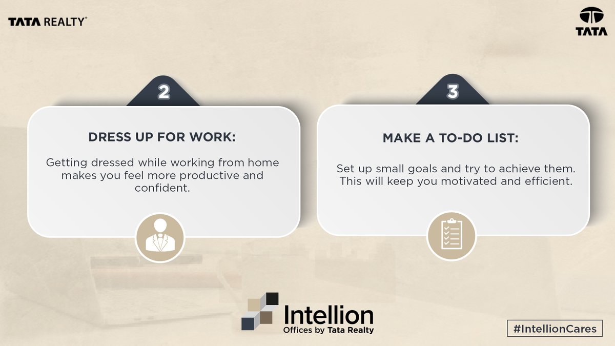 TataIntellion's tweet photo. The stiff routine makes it tough to focus on work. Here are some tips to make your work routine more flexible and effective. #IntellionCares #WorkFromHome #tuesdaytips https://t.co/vHeVFZuITE