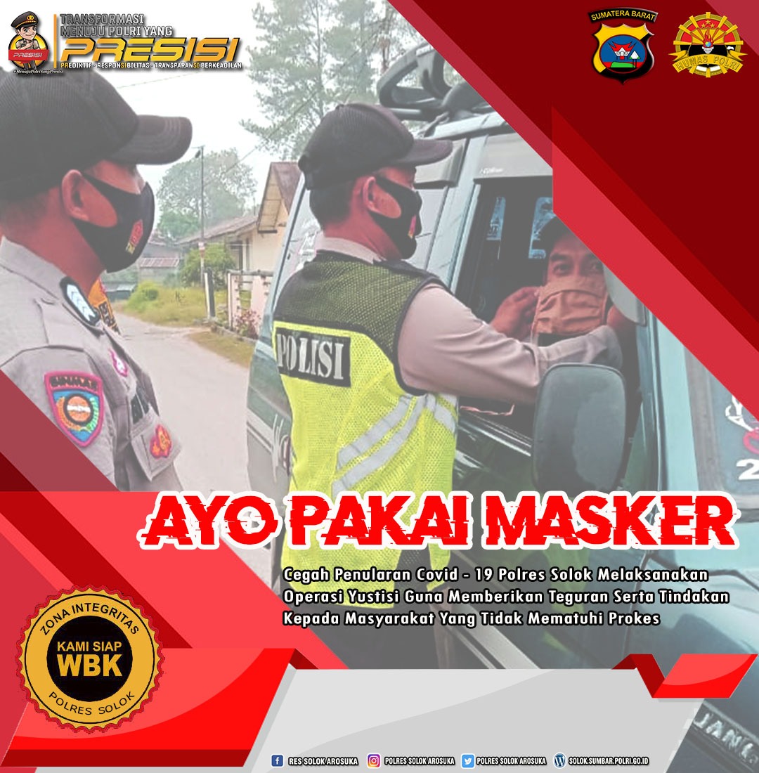 SolokHumas's tweet image. Ayo Pakai Masker
Cegah Penularan Covid 19