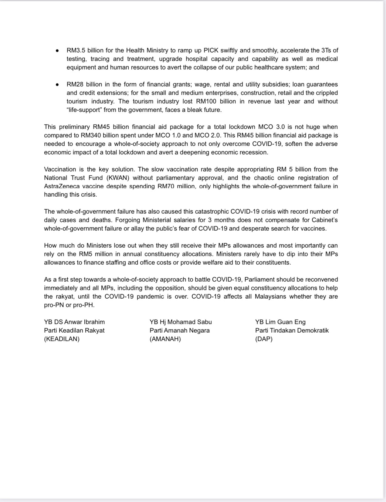 Anwar Ibrahim On Twitter Press Statement Pakatan Harapan Presidential Council 1 June 2021 Https T Co Dzd7hq5jpz Twitter