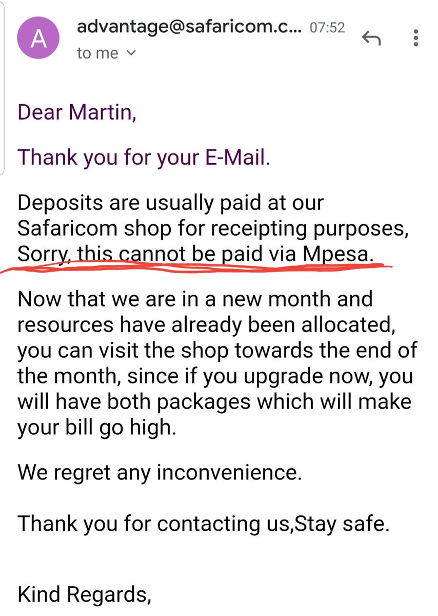 mmtairo's tweet photo. I can pay for my mom's medication at a pharmacy in Milan, Italy using MPESA (of course I send the money using MPESA Global).

But I cannot use MPESA to pay @SafaricomPLC to upgrade my SAFARICOM post paid bundle.

I hope MN or VW will explain this to me like I am a 2 year old. https://t.co/XnbDKrk9Hb