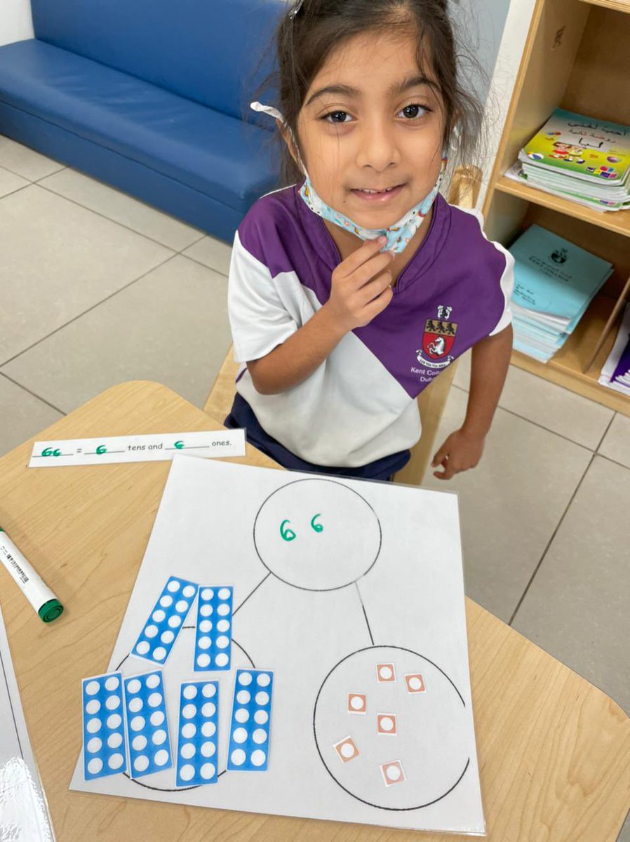 In maths today we looked at numbers to 100. We focused on how many tens and ones they have and used the part part whole model to represent this <a href="/KCD_Year1/">Year 1 @ Kent College Dubai</a> @KentCollegeDXB