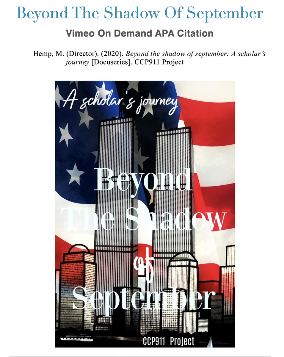 TheDigitalScho2's tweet photo. The #APACitation for #VimeoOnDemand scholarly content, "#BeyondTheShadowOfSeptember", a #docuseries https://t.co/gt8VriXp0i