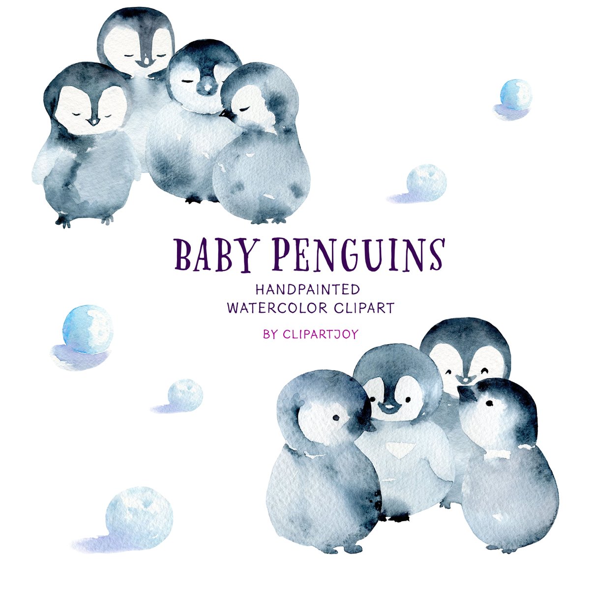clipartjoy's tweet photo. Baby Penguin Clipart: Watercolor Graphics. Cute Friend Characters with stars, gifts and snowballs. https://t.co/Ev4Q2beaTp #penguingraphics #babypenguins #penguinclipart #watercolorpenguins https://t.co/PbdCEZVGZ2