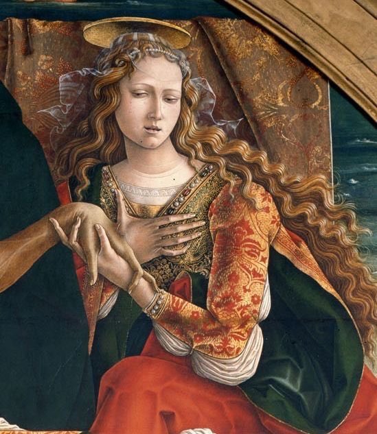 AliciaMimundo's tweet image. Carlo Crivelli pintor italiano del #Quatroccento nacido en #Venecia entre el 1430-1435.
Sus obras destacan por el nervio y brío que imprime a las figuras y por la brillantez de los colores. Aunque ya empezaba a usarse el óleo, Crivelli pintó siempre al temple.
#Arte