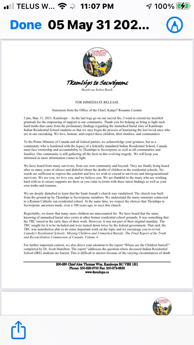 stsmamlt's tweet photo. Media release from Kukpi7 Rosanne Tk̓ emlúps te Secwépemc is now accepting donations that will automatically be deposited into a separate account set up for this initiative. The email is: donations@kib.ca There is no other fundraising initiative that Tk̓ emlúps te Secwépemc has . https://t.co/UaYulK66hY