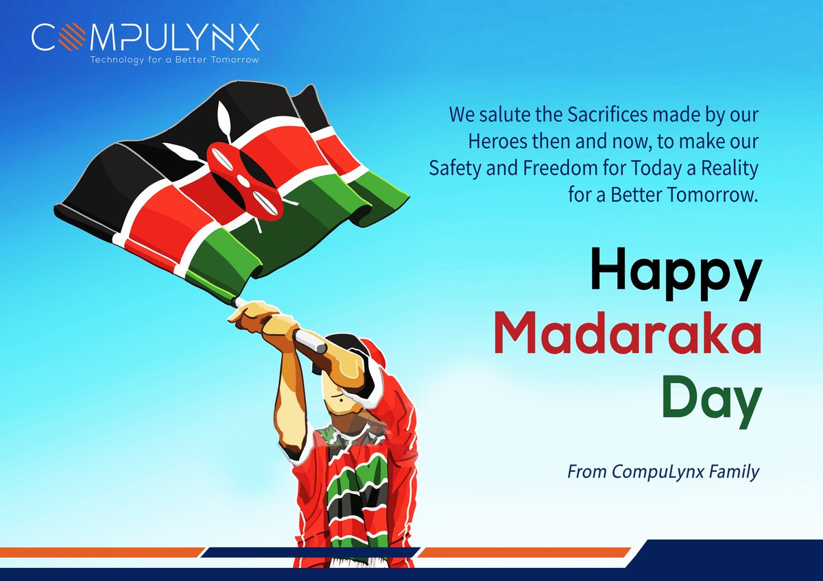 CompulynxLtd's tweet photo. #CompuLynxFamily Wishes you a Happy Madaraka Day. #madarakaday 🇰🇪 https://t.co/dHWUrMoOAc
