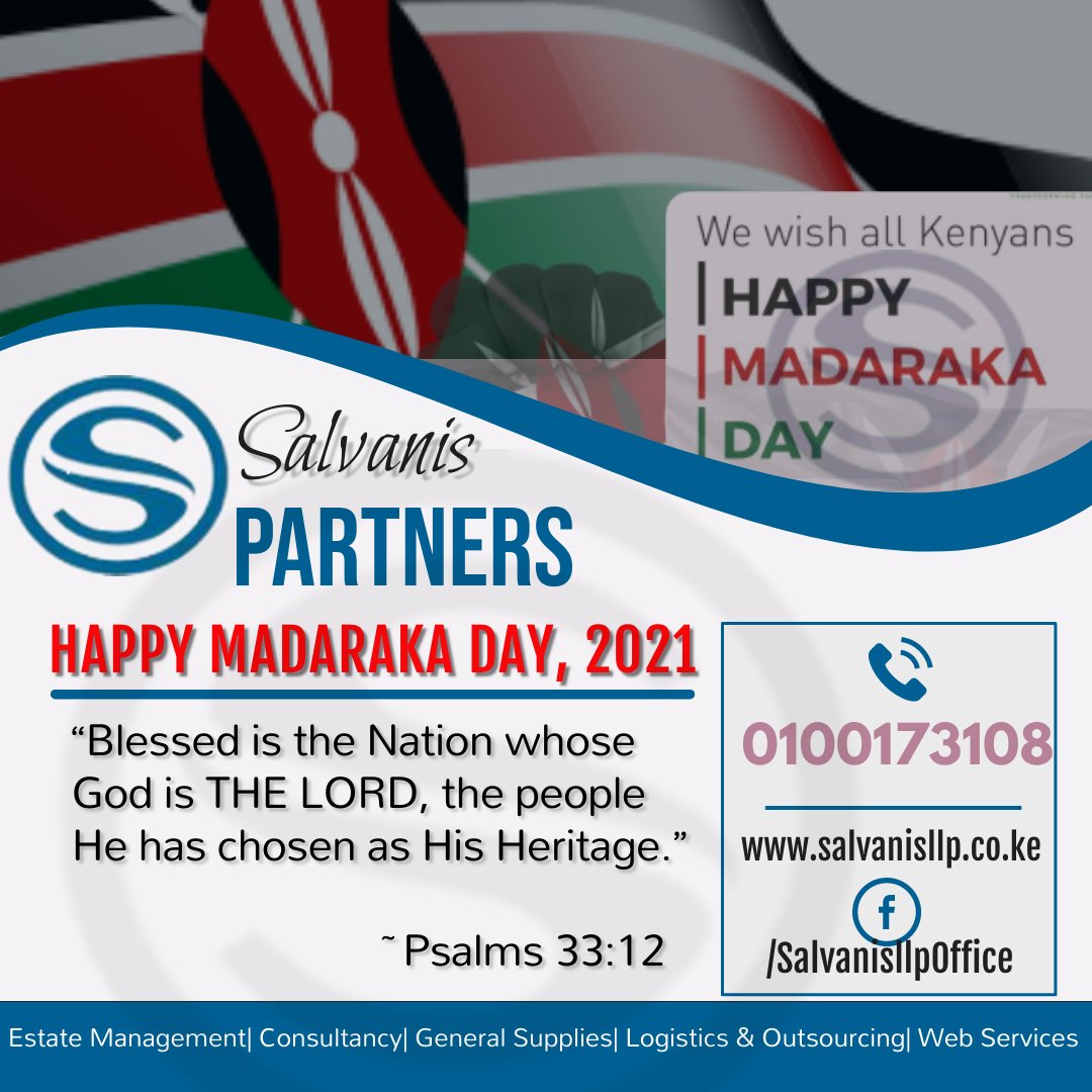 salvanis_llp's tweet photo. Happy Madaraka Day
As Kenya Journeys at 58,
________________________
Get it from Salvanis PARTNERS everywhere & anywhere even from YUROP
#MadarakaInKisumu || #DalaExpress ||#NyanzaProjects ||Raila Odinga | Ruto|| #AFishForUhuru || #ResettingKenya https://t.co/zzk1vF9nbR