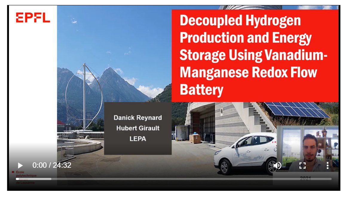 DanickReynard's tweet photo. Presenting our last work on dual-circuit redox flow battery @239thECSMeeting (@ECSorg). A promising alternative for water electrolysis and energy storage solution. @LEPA_EPFL @GiraultHubert 

#hydrogen #redoxflowbattery #energystorage https://t.co/HL9LFQyCRy